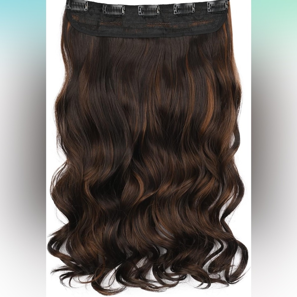 24” human hair blend extensions.